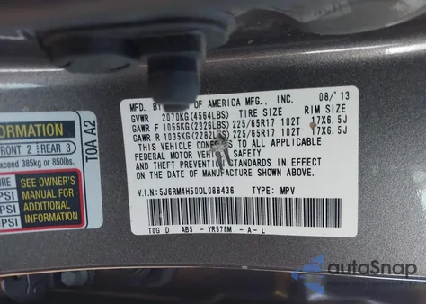 2013 Honda Cr-V Ex from USA, damaged, VIN 5J6RM4H50DL088436